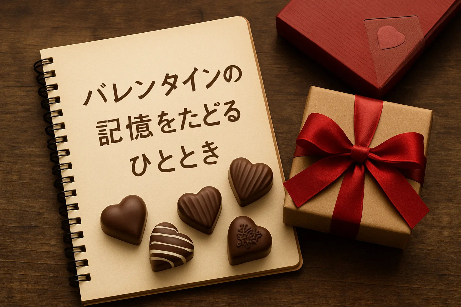 思い出のチョコレートが並ぶノスタルジックな写真