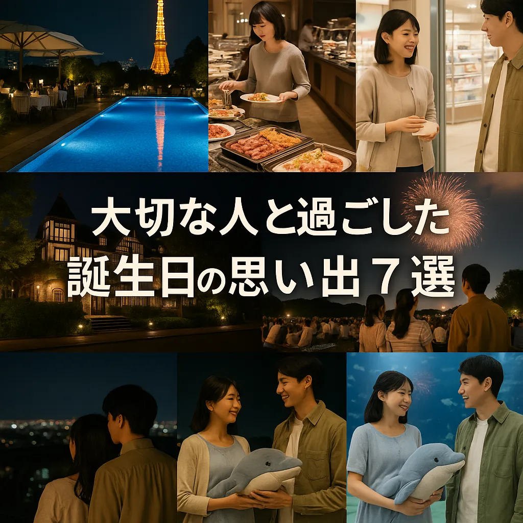 大切な人との誕生日の思い出を映した日本の風景とカップル