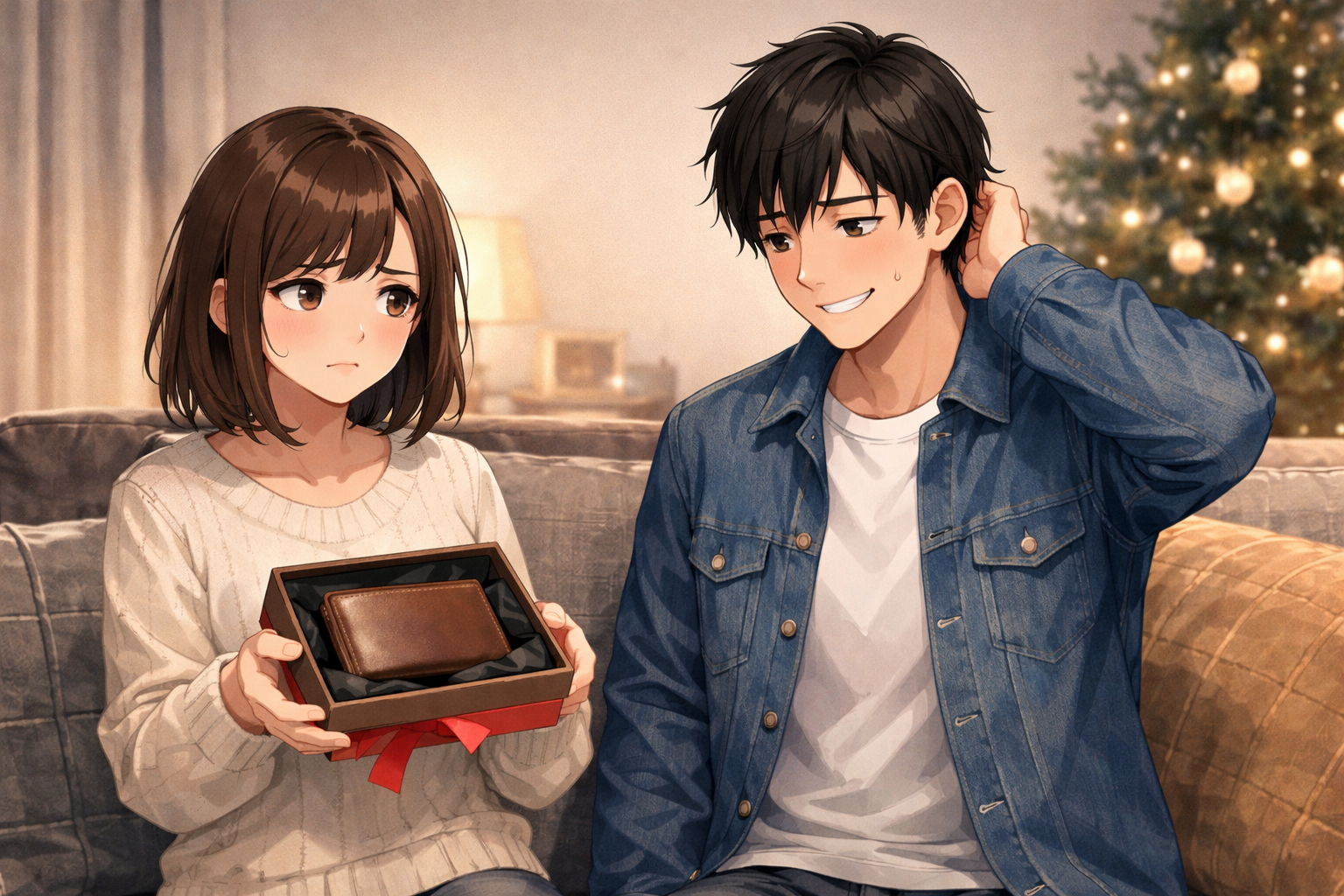 彼氏に財布を渡したが反応が微妙で気まずくなるカップル