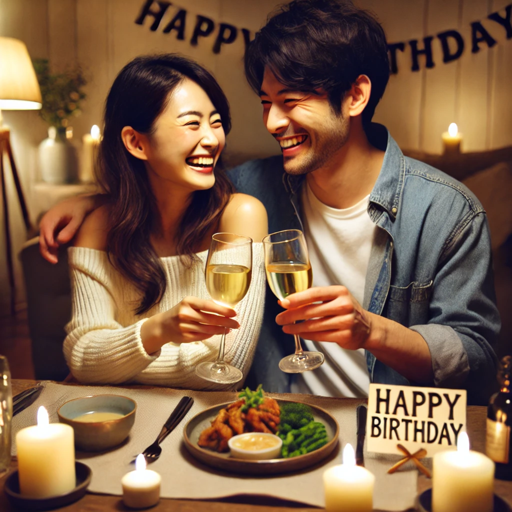 リビングで手紙を読んで感動している40代男性。目には涙が浮かんでいる